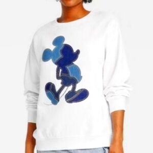 Disney White and Blue Mickey Mouse Sweater